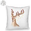 Perna Decorativa Fluffy de Craciun cu Ren, 1, 40x40 cm, Alba, Husa Detasabila, Burduf 8 1
