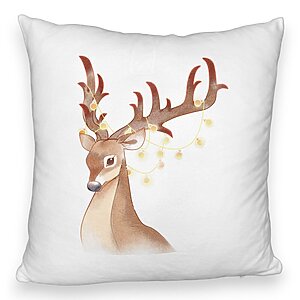 Perna Decorativa Fluffy de Craciun cu Ren