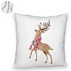 Perna Decorativa Fluffy de Craciun cu Ren, 2, 40x40 cm, Alba, Husa Detasabila, Burduf 8 2