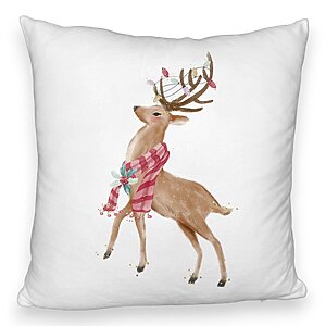 Perna Decorativa Fluffy de Craciun cu Ren