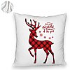Perna Decorativa Fluffy de Craciun cu Ren si Text 2, 40x40 cm, Alba, Husa Detasabila, Burduf 8 40x40 cm