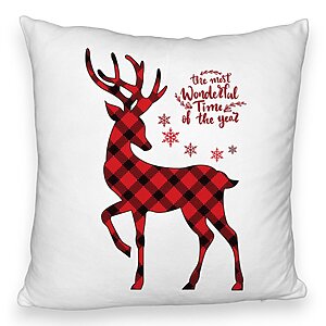 Perna Decorativa Fluffy de Craciun cu Ren si Text 2