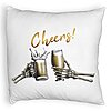 Perna Decorativa Fluffy de Halloween si Text Cheers, 40x40 cm, Alba, Husa Detasabila, Burduf 7 Perna Decorativa Fluffy de Halloween si Text Cheers