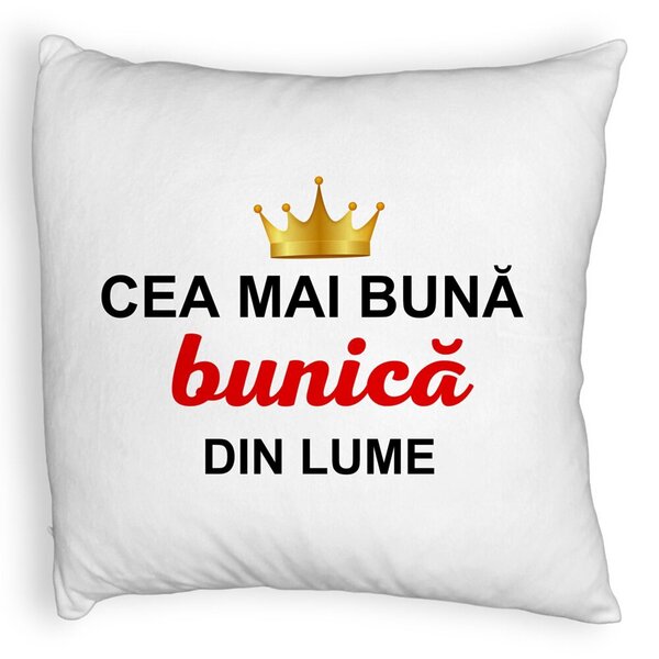 Perna Decorativa Fluffy, pentru Bunica 10, 40x40 cm, Alba, Husa Detasabila, Burduf 3 Perna Decorativa Fluffy