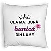 Perna Decorativa Fluffy, pentru Bunica 12, 40x40 cm, Alba, Husa Detasabila, Burduf 4 Perna Decorativa Fluffy