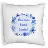 Perna Decorativa Fluffy, pentru Bunica 15, 40x40 cm, Alba, Husa Detasabila, Burduf 4 Perna Decorativa Fluffy