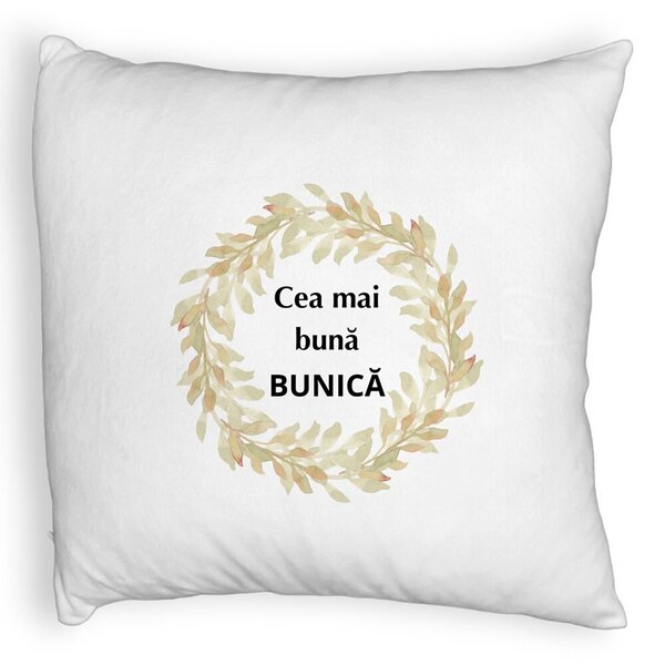 Perna Decorativa Fluffy, pentru Bunica 4, 40x40 cm, Alba, Husa Detasabila, Burduf 3 Perna Decorativa Fluffy
