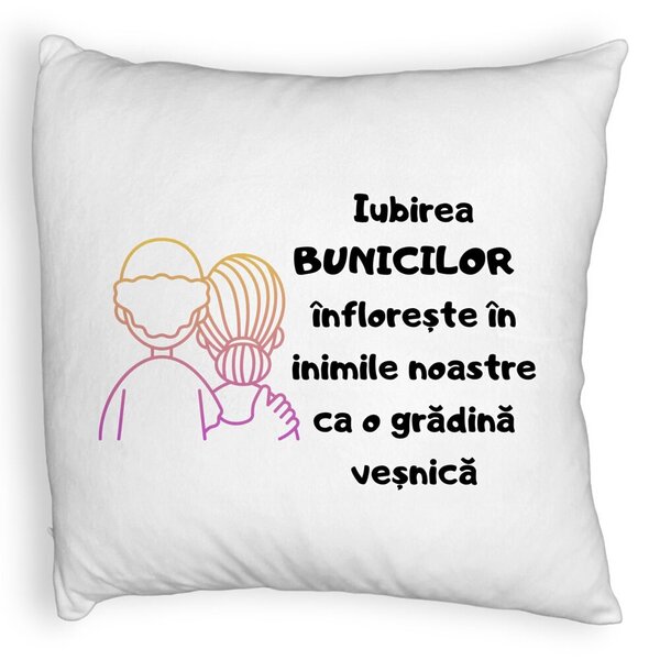 Perna Decorativa Fluffy, pentru Bunici 10, 40x40 cm, Alba, Husa Detasabila, Burduf 3 Perna Decorativa Fluffy