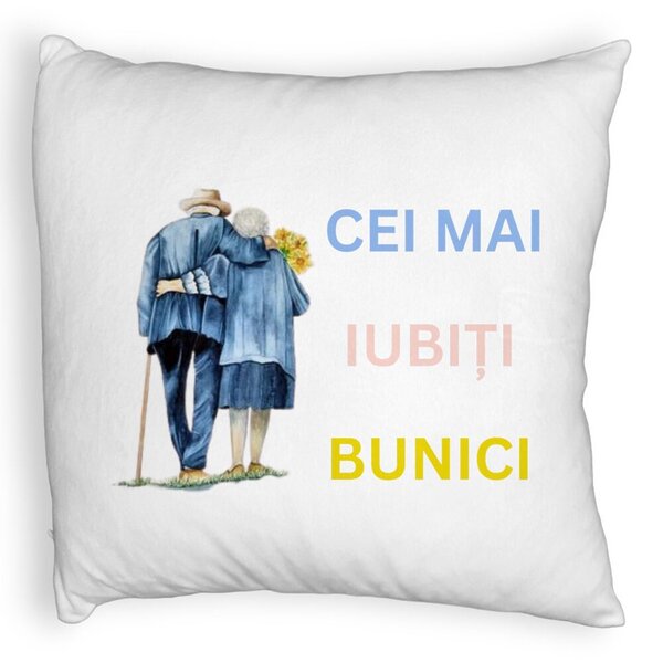 Perna Decorativa Fluffy, pentru Bunici 7, 40x40 cm, Alba, Husa Detasabila, Burduf 3 Perna Decorativa Fluffy