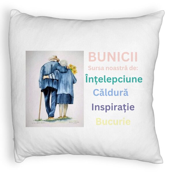 Perna Decorativa Fluffy, pentru Bunici 8, 40x40 cm, Alba, Husa Detasabila, Burduf 3 Perna Decorativa Fluffy