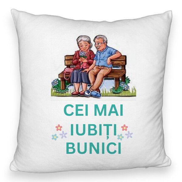 Perna Decorativa Fluffy, pentru Bunici 9, 40x40 cm, Alba, Husa Detasabila, Burduf 3 Perna Decorativa Fluffy