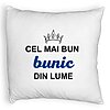 Perna Decorativa Fluffy, pentru Bunicul 1, 40x40 cm, Alba, Husa Detasabila, Burduf 4 Perna Decorativa Fluffy