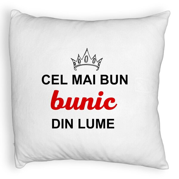 Perna Decorativa Fluffy, pentru Bunicul 2, 40x40 cm, Alba, Husa Detasabila, Burduf 3 Perna Decorativa Fluffy
