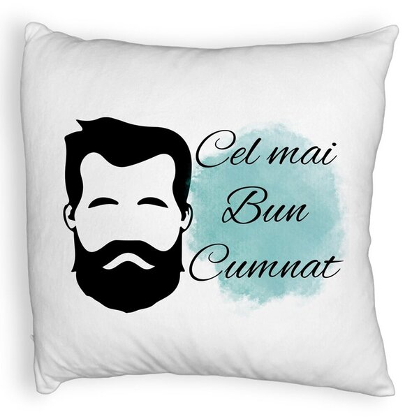 Perna Decorativa Fluffy, pentru Cumnat 1, 40x40 cm, Alba, Husa Detasabila, Burduf 3 Perna Decorativa Fluffy