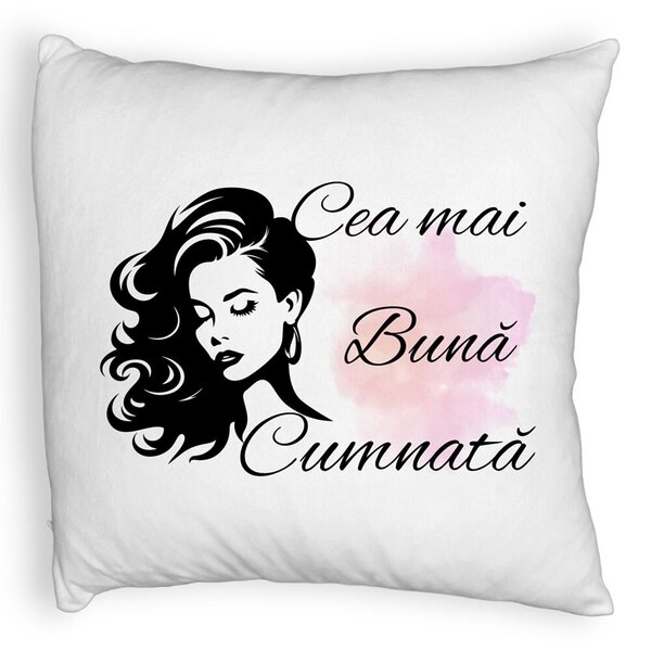 Perna Decorativa Fluffy, pentru Cumnata 3, 40x40 cm, Alba, Husa Detasabila, Burduf 3 Perna Decorativa Fluffy