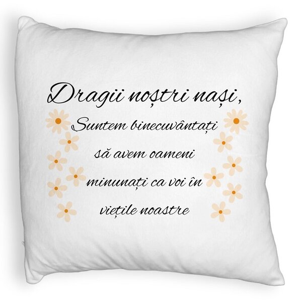 Perna Decorativa Fluffy, pentru Nasi 3, 40x40 cm, Alba, Husa Detasabila, Burduf 3 Perna Decorativa Fluffy