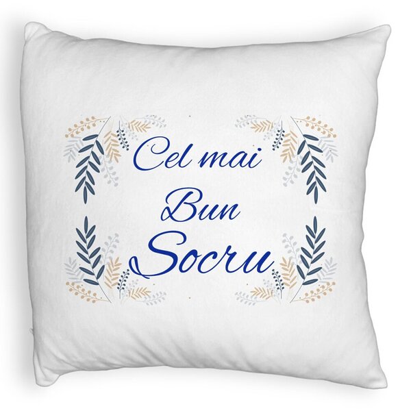 Perna Decorativa Fluffy, pentru Socrul 1, 40x40 cm, Alba, Husa Detasabila, Burduf 3 Perna Decorativa Fluffy