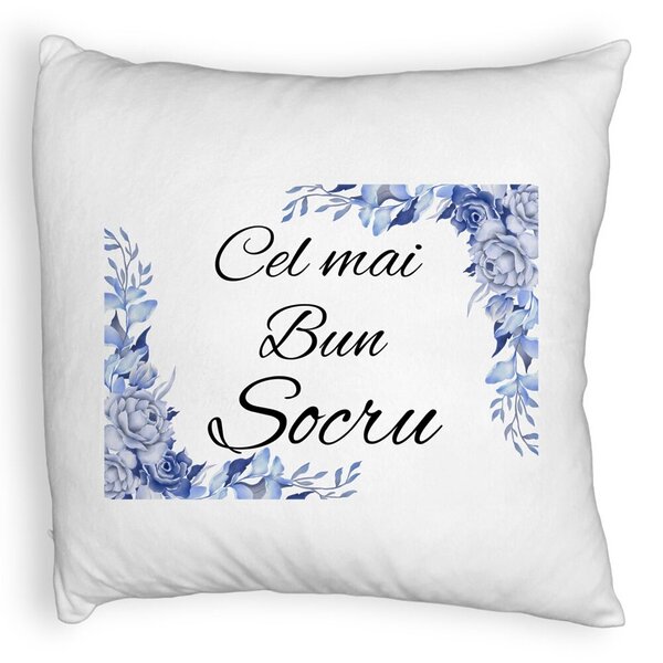 Perna Decorativa Fluffy, pentru Socrul 2, 40x40 cm, Alba, Husa Detasabila, Burduf 3 Perna Decorativa Fluffy