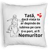 Perna Decorativa Fluffycu Text pentru Tata 8, 40x40 cm, Alba, Husa Detasabila, Burduf 7 Perna Decorativa Fluffycu Text pentru Tata 8