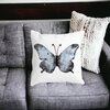 Perna Decorativa Fluture 1, Blue and Black 40x40 cm, Alba, Mata, Husa Detasabila, Burduf 20 Blue and Black 40x40 cm