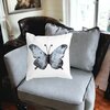 Perna Decorativa Fluture 1, Blue and Black 40x40 cm, Alba, Mata, Husa Detasabila, Burduf 21 Alba