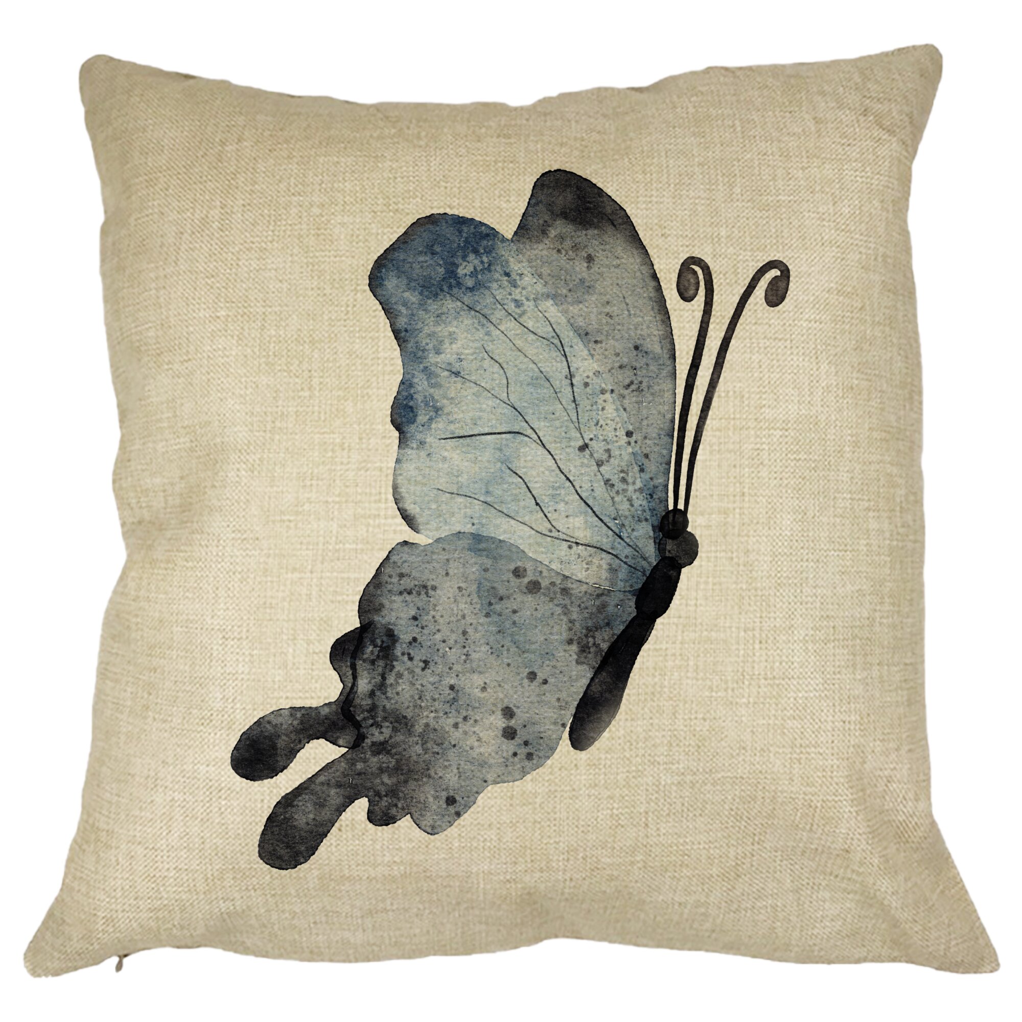 Perna Decorativa Fluture 2, Blue and Black 40x40 cm, Husa Detasabila, Burduf 11 Perna Decorativa Fluture 2