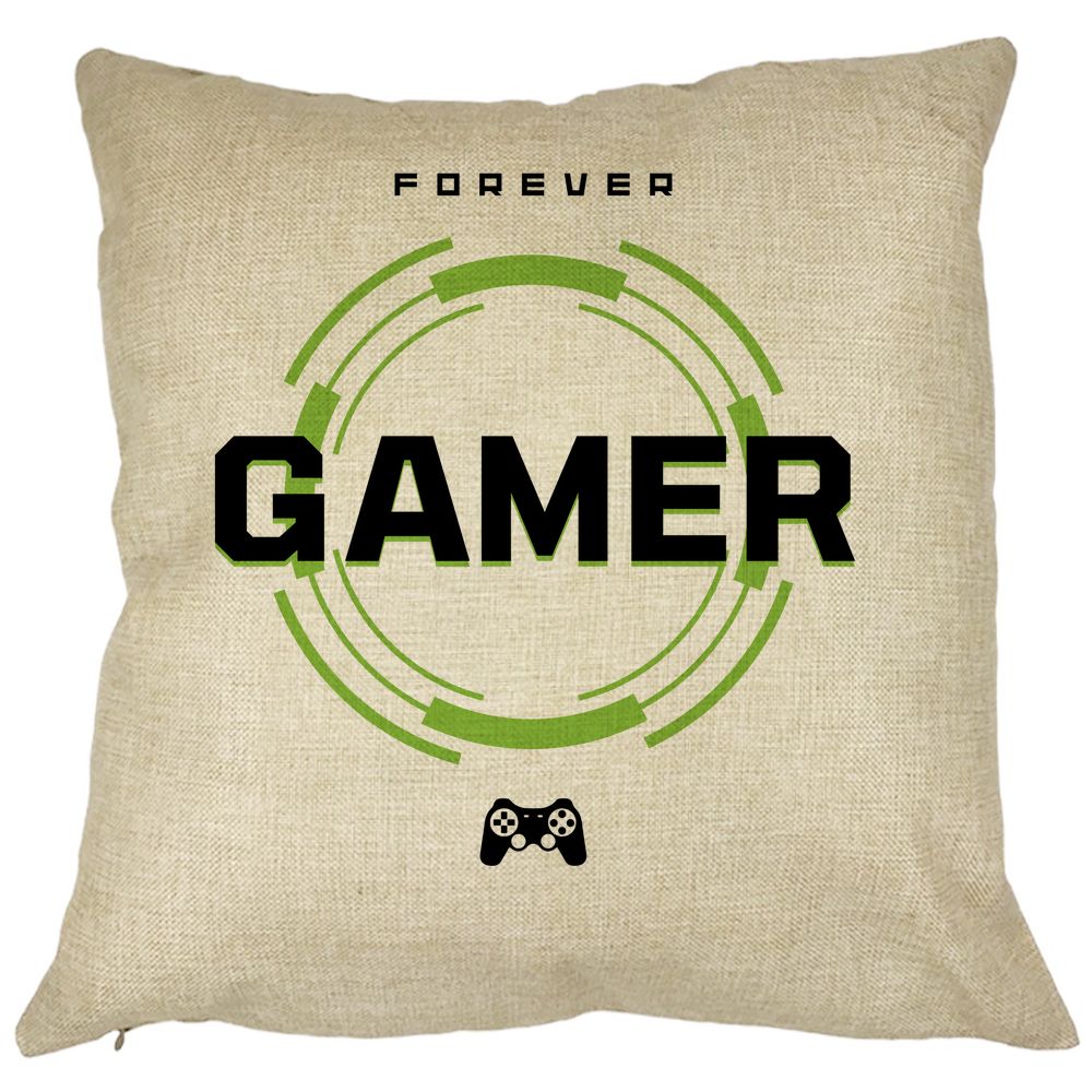 Perna Decorativa, Forever Gamer, 40x40 cm, Husa Detasabila, Burduf 11 Perna Decorativa