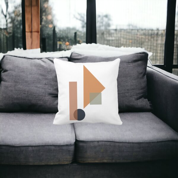 Perna Decorativa Forme Geometrice 1, Multicolor, 40x40 cm, Alba, Mata, Husa Detasabila, Burduf 17 40x40 cm