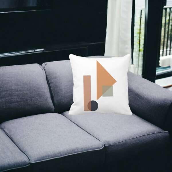 Perna Decorativa Forme Geometrice 1, Multicolor, 40x40 cm, Alba, Mata, Husa Detasabila, Burduf 19 Mata