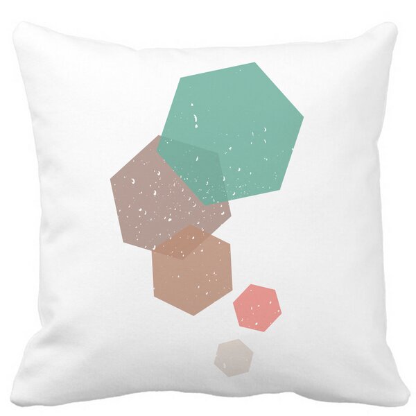 Perna Decorativa Forme Geometrice 2, Multicolor, 40x40 cm, Alba, Mata, Husa Detasabila, Burduf 13 Perna Decorativa Forme Geometrice 2
