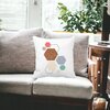 Perna Decorativa Forme Geometrice 3, Multicolor 40x40 cm, Alba, Mata, Husa Detasabila, Burduf 22 Mata