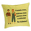 Perna Decorativa Fratele meu 1, 40x40 cm, Verde, Husa Detasabila, Burduf 7 Perna Decorativa Fratele meu 1
