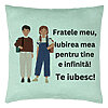 Perna Decorativa Fratele meu 1, 40x40 cm, Verde Menta, Husa Detasabila, Burduf 7 Perna Decorativa Fratele meu 1