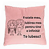 Perna Decorativa Fratele meu 2, 40x40 cm, Roz, Husa Detasabila, Burduf 7 Perna Decorativa Fratele meu 2