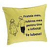 Perna Decorativa Fratele meu 5, 40x40 cm, Verde, Husa Detasabila, Burduf 7 Perna Decorativa Fratele meu 5