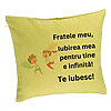 Perna Decorativa Fratele meu 6, 40x40 cm, Verde, Husa Detasabila, Burduf 7 Perna Decorativa Fratele meu 6
