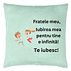Perna Decorativa Fratele meu 6, 40x40 cm, Verde Menta, Husa Detasabila, Burduf 7 Perna Decorativa Fratele meu 6