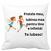 Perna Decorativa Fratele meu 7, 40x40 cm, Alba, Mata, Husa Detasabila, Burduf 4 Perna Decorativa Fratele meu 7