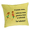 Perna Decorativa Fratele meu 7, 40x40 cm, Verde, Husa Detasabila, Burduf 7 Perna Decorativa Fratele meu 7