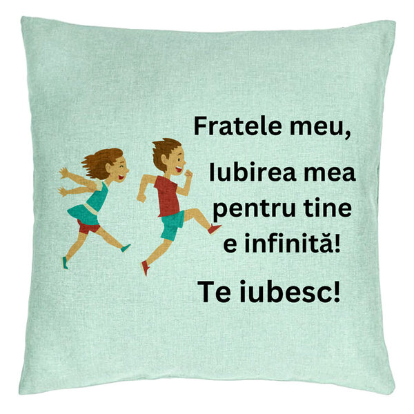 Perna Decorativa Fratele meu 7, 40x40 cm, Verde Menta, Husa Detasabila, Burduf 5 Perna Decorativa Fratele meu 7
