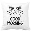 Perna Decorativa, Good Morning, 40x40 cm, Alba, Mata, Husa Detasabila, Burduf 16 Perna Decorativa