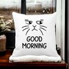 Perna Decorativa, Good Morning, 40x40 cm, Alba, Mata, Husa Detasabila, Burduf 18 40x40 cm