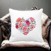 Perna Decorativa, Heart of Flowers, 40x40 cm, Alba, Mata, Husa Detasabila, Burduf 18 40x40 cm