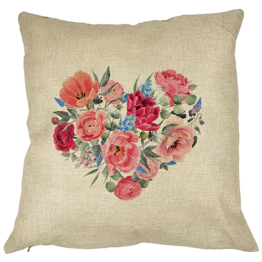 Perna Decorativa, Heart of Flowers, 40x40 cm, Husa Detasabila, Burduf 11 Perna Decorativa
