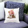 Perna Decorativa, Home Sweet Home, 40x40 cm, Alba, Mata, Husa Detasabila, Burduf 20 Home Sweet Home