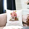 Perna Decorativa, Home Sweet Home, 40x40 cm, Alba, Mata, Husa Detasabila, Burduf 22 Alba