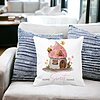 Perna Decorativa, Home Sweet Home, 40x40 cm, Alba, Mata, Husa Detasabila, Burduf 23 Mata