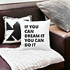 Perna Decorativa, If You can dream it You can do it, 40x40 cm, Alba, Mata, Husa Detasabila, Burduf 21 40x40 cm