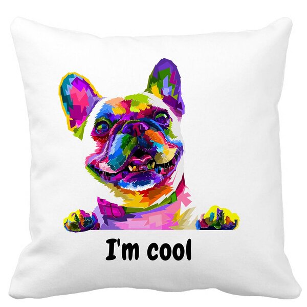 Perna Decorativa, I'm cool Colorful, 40x40 cm, Alba, Mata, Husa Detasabila, Burduf 11 Perna Decorativa