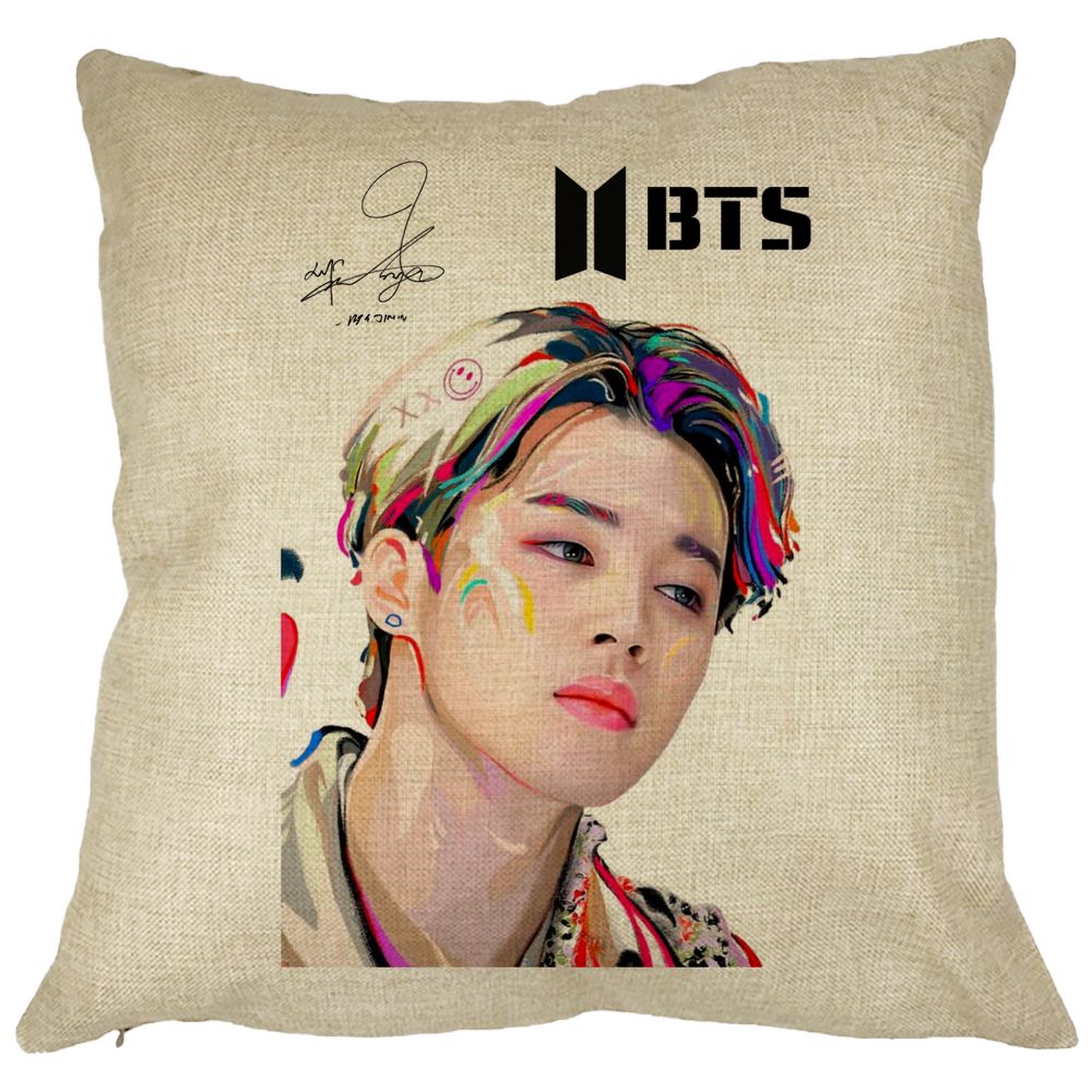 Perna Decorativa Jimin BTS, 40x40 cm, Husa Detasabila, Burduf 11 Perna Decorativa Jimin BTS